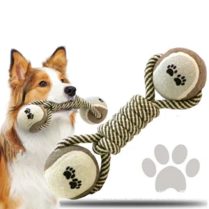 משחק חבל וכדור כפול לכלבים